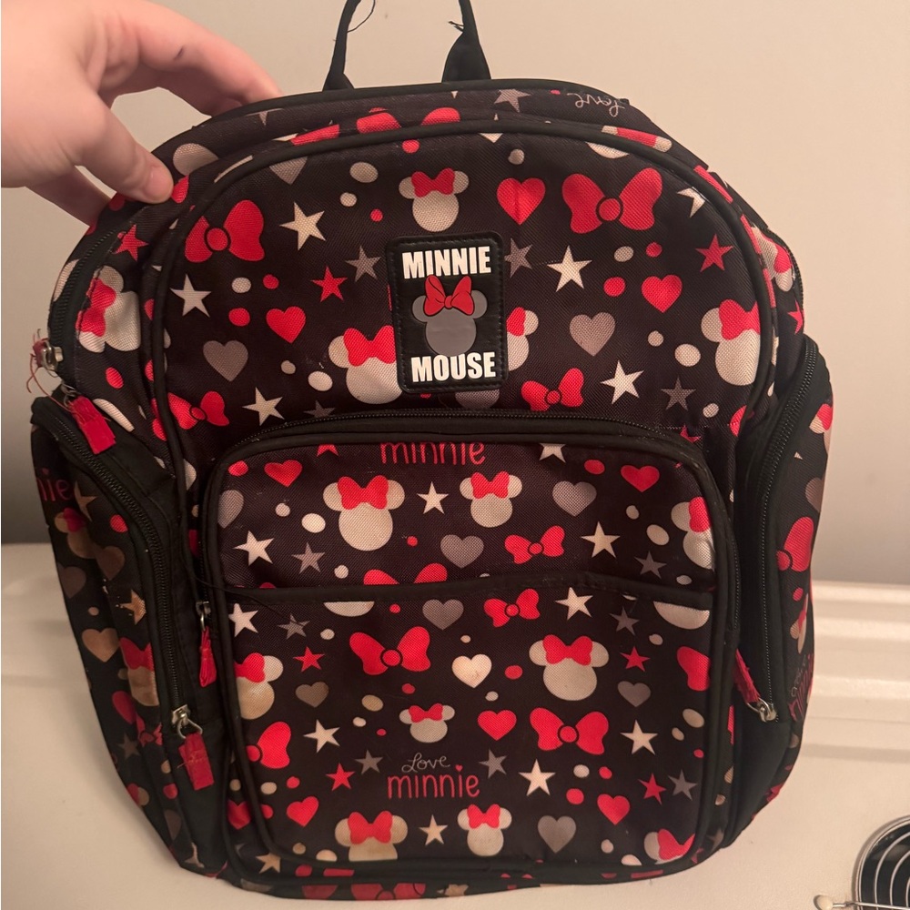minnie mouse diaper bag with changing pad